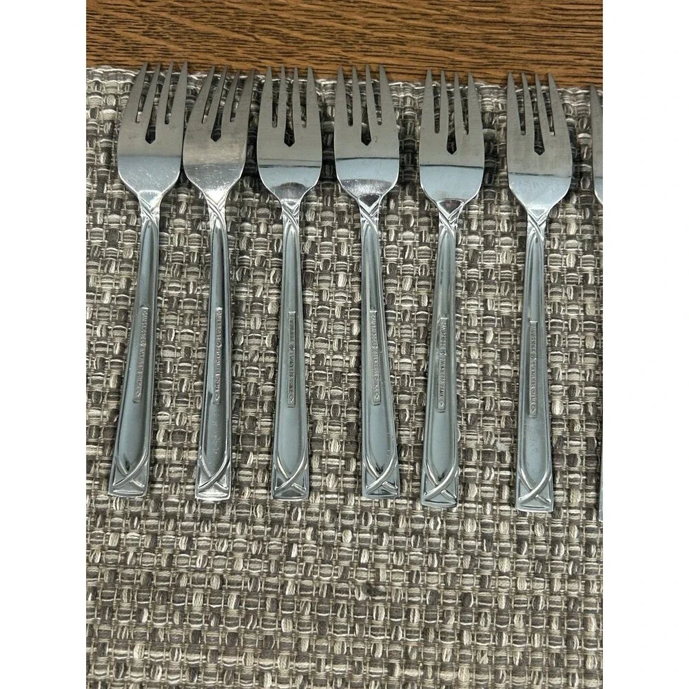 Cambridge Crossroad Sand Salad Forks Dessert Forks Set Of 11 Stainless Steel